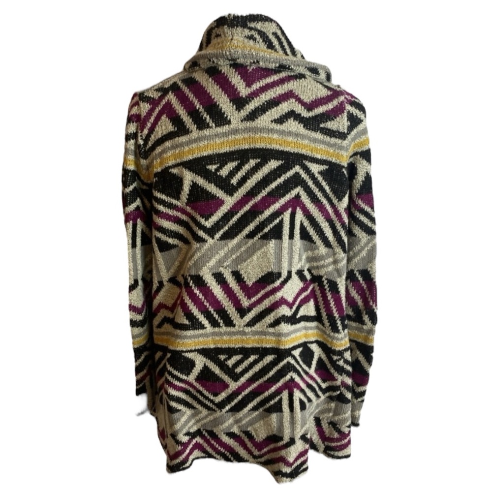 LUCKY BRAND Intarsia Cozy Wrap Open Front Cardigan Southwestern Sweater Size S - Picture 9 of 14